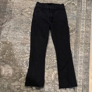 Mother The Hustler Ankle Fray Black Women's Jeans